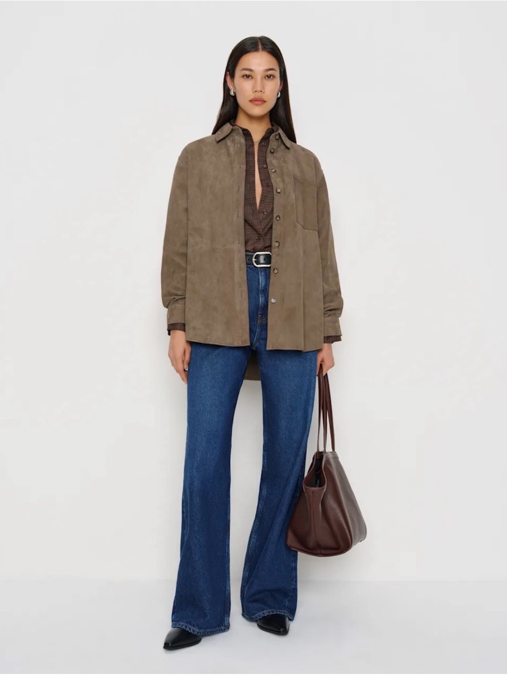 Reformation “Mushroom” Brown Suede Jacket